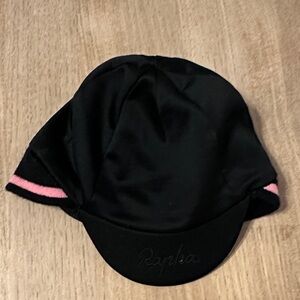 Rapha Black winter cycling Cap with Pink Highlights great condition